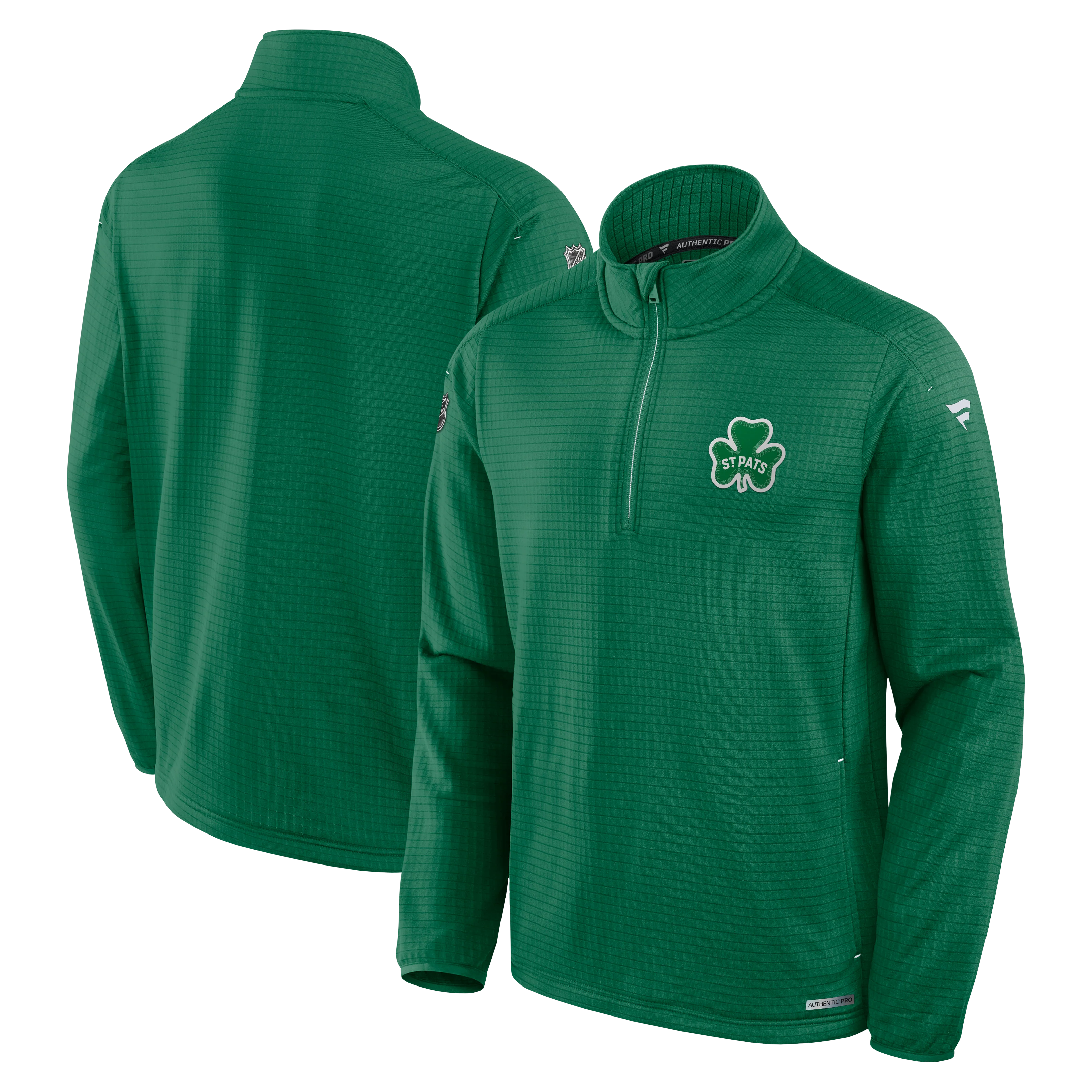 Toronto St. Pats Fanatics Branded Authentic Pro Green 1/4 Zip - Image 3