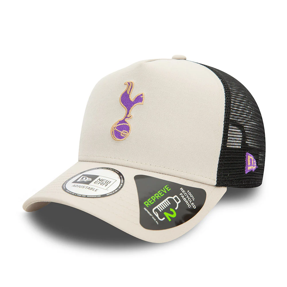 Tottenham Football Club Purple Gold Logo Cream / Black Trucker New Era Adjustable Hat - Image 3
