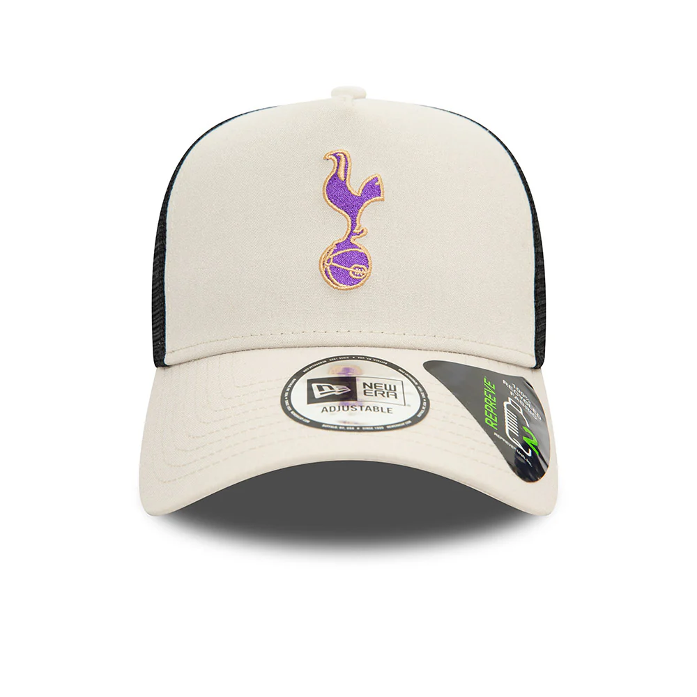 Tottenham Football Club Purple Gold Logo Cream / Black Trucker New Era Adjustable Hat - Image 5