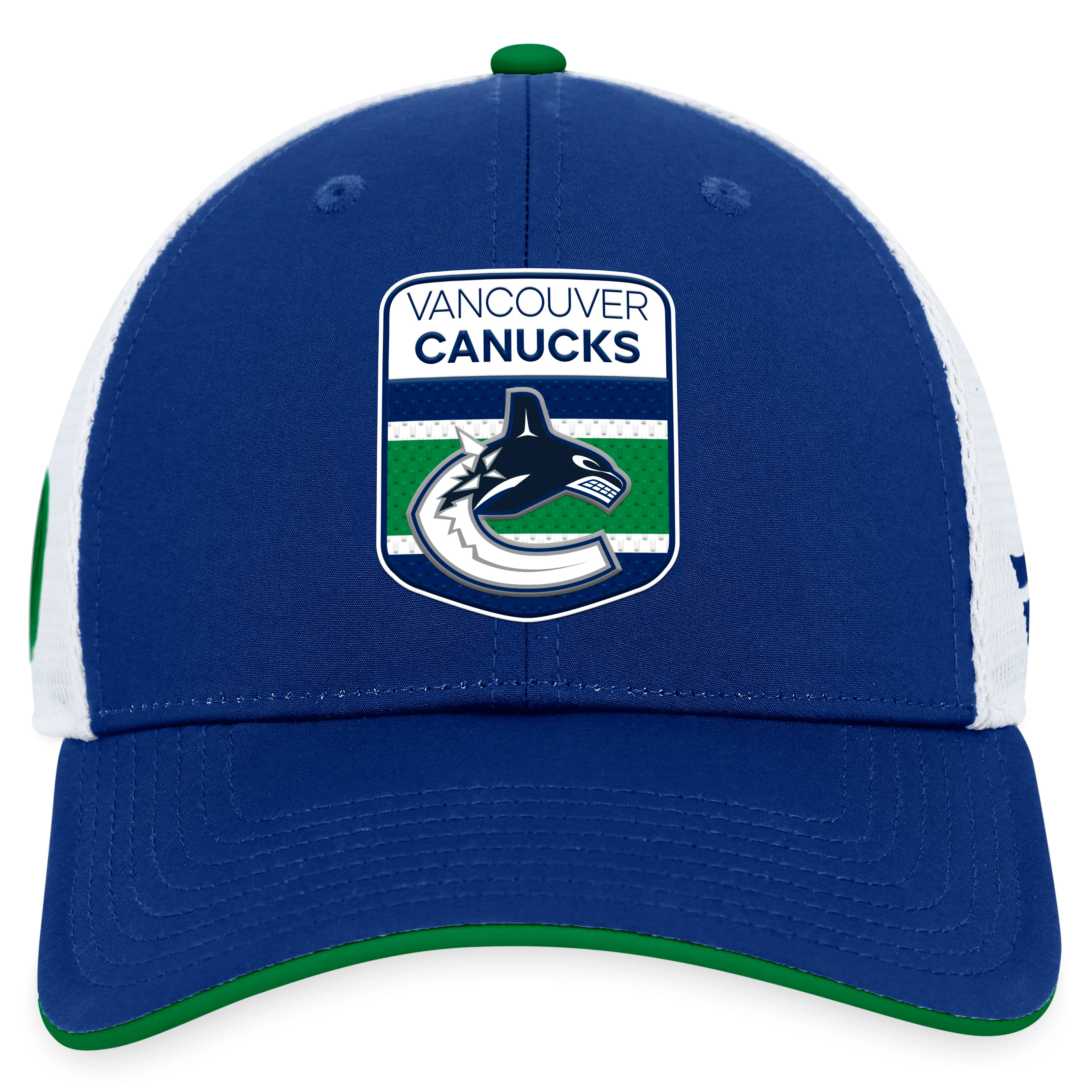 Vancouver Canucks Fanatics Branded Blue 2023 NHL Draft On Stage Trucker Adjustable Hat - Image 4
