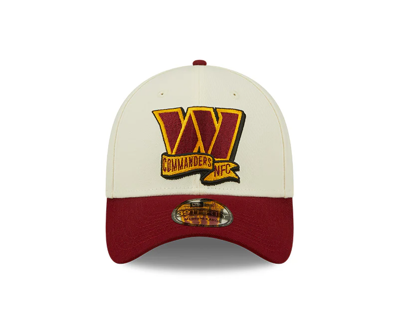 Washington Commanders 2022 Sideline New Era Cream/Red - 39THIRTY 2-Tone Flex Hat
