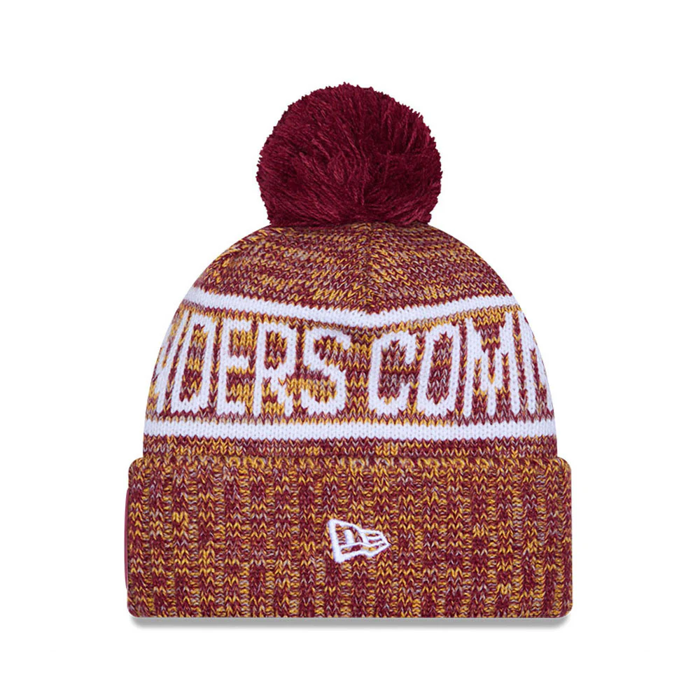 Washington Commanders New Era 2025 Sideline Cold Weather Cuffed Knit Hat with Pom - Image 2