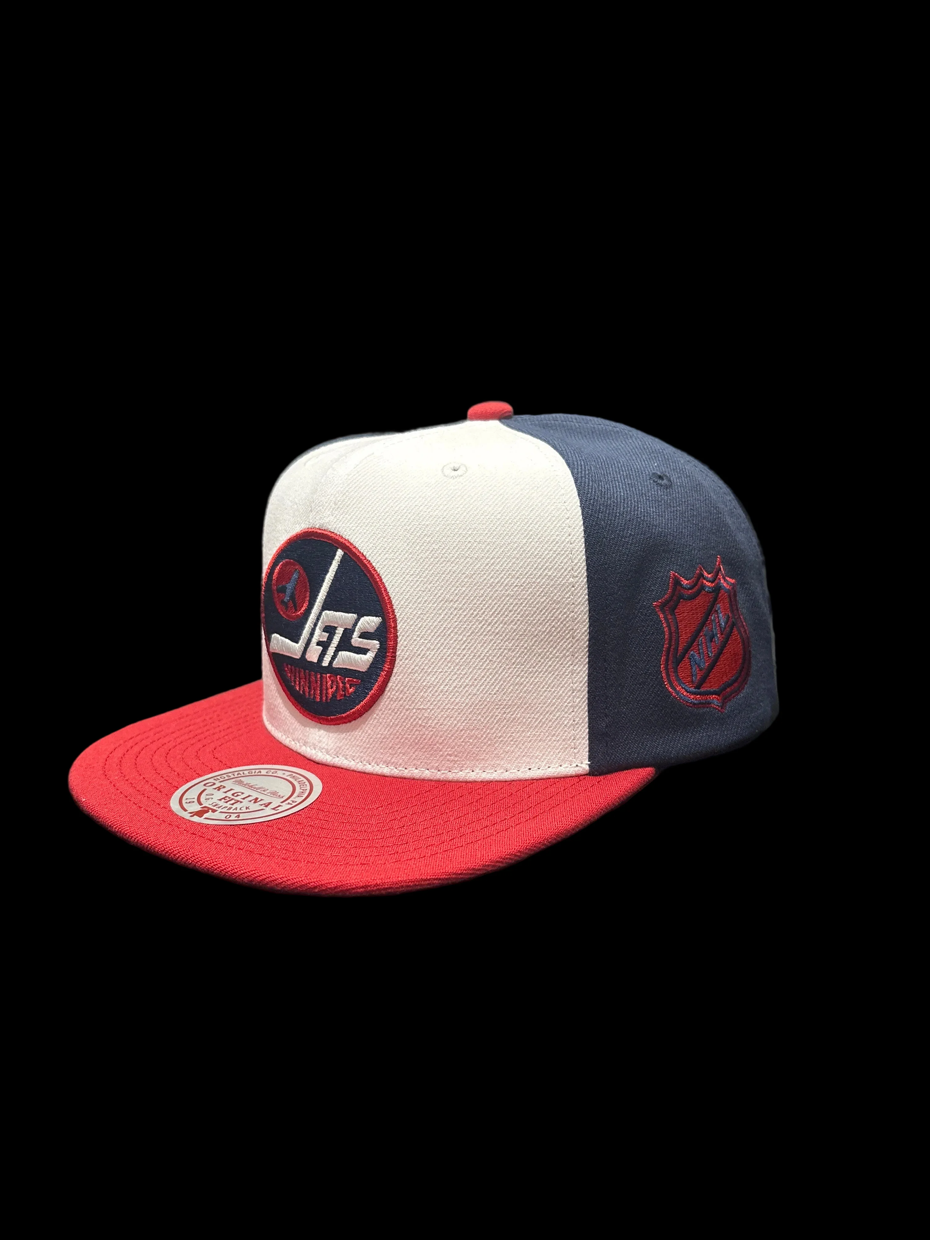 Winnipeg Jets Mitchell & Ness Two-Tone Legendary Original Fit Snapback Hat - Navy/Red - Image 2
