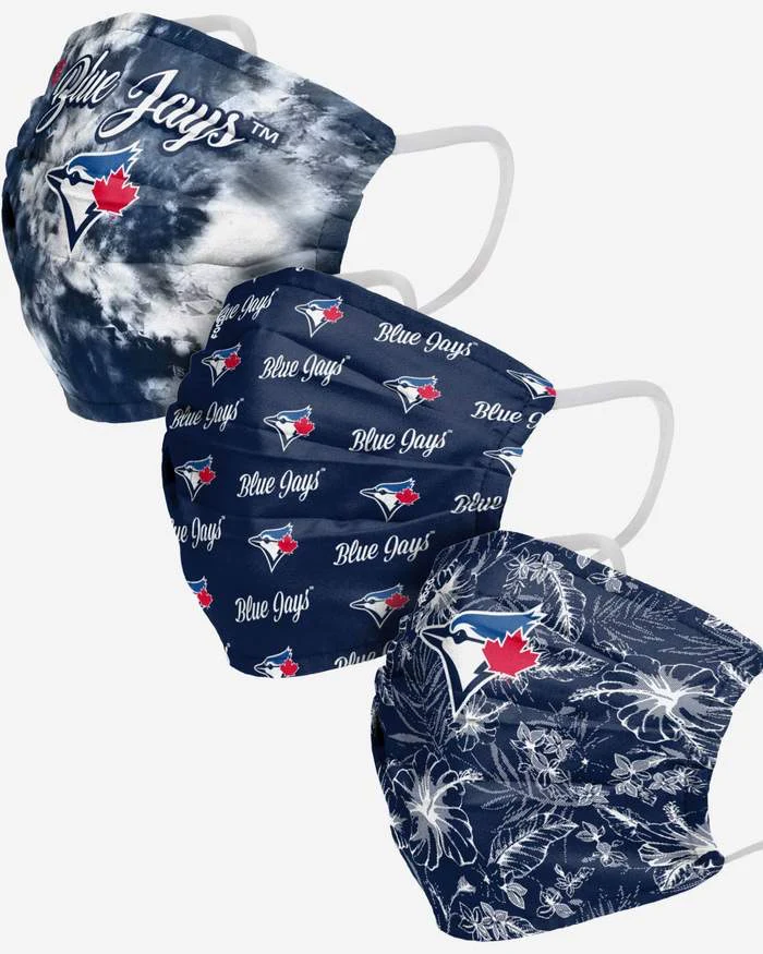 Women’s Toronto Blue Jays  Match Day FOCO MLB Face Mask Covers Adult 3 Pack - Image 2