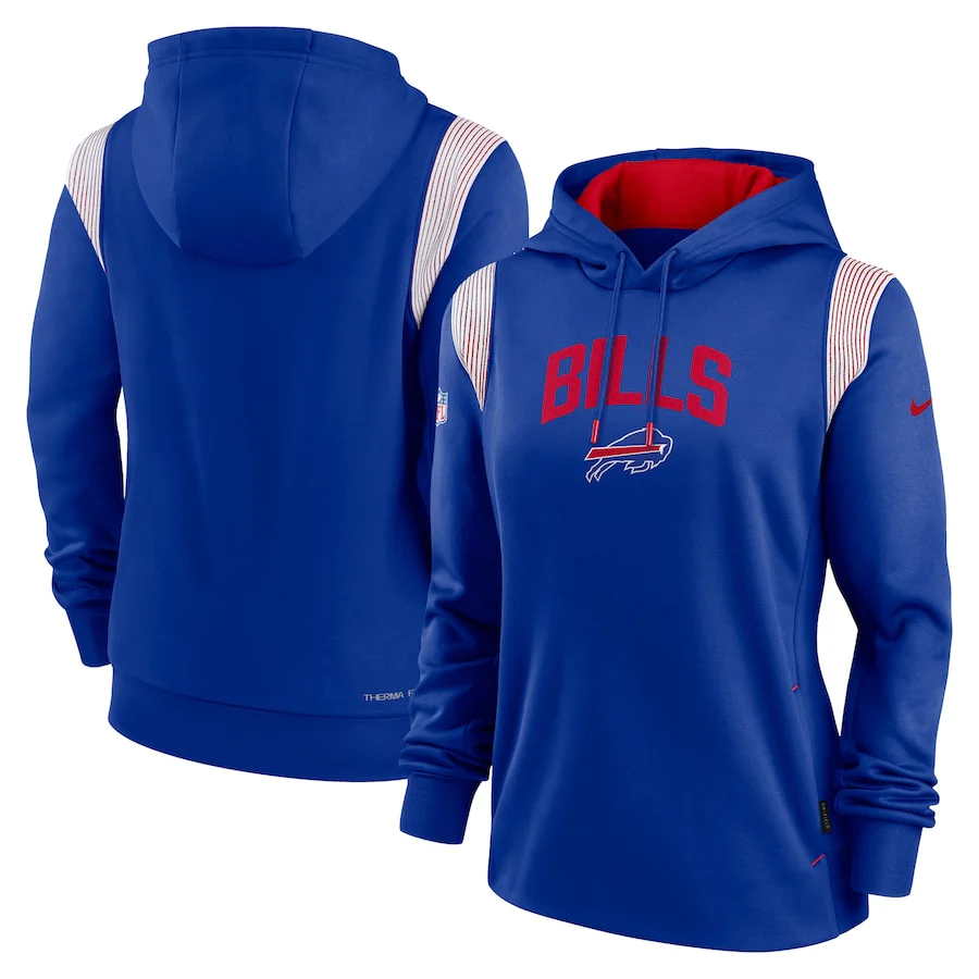 Women's Buffalo Bills Nike 2022 Sideline Fleece Performance Therma Fit - Pullover Hoodie