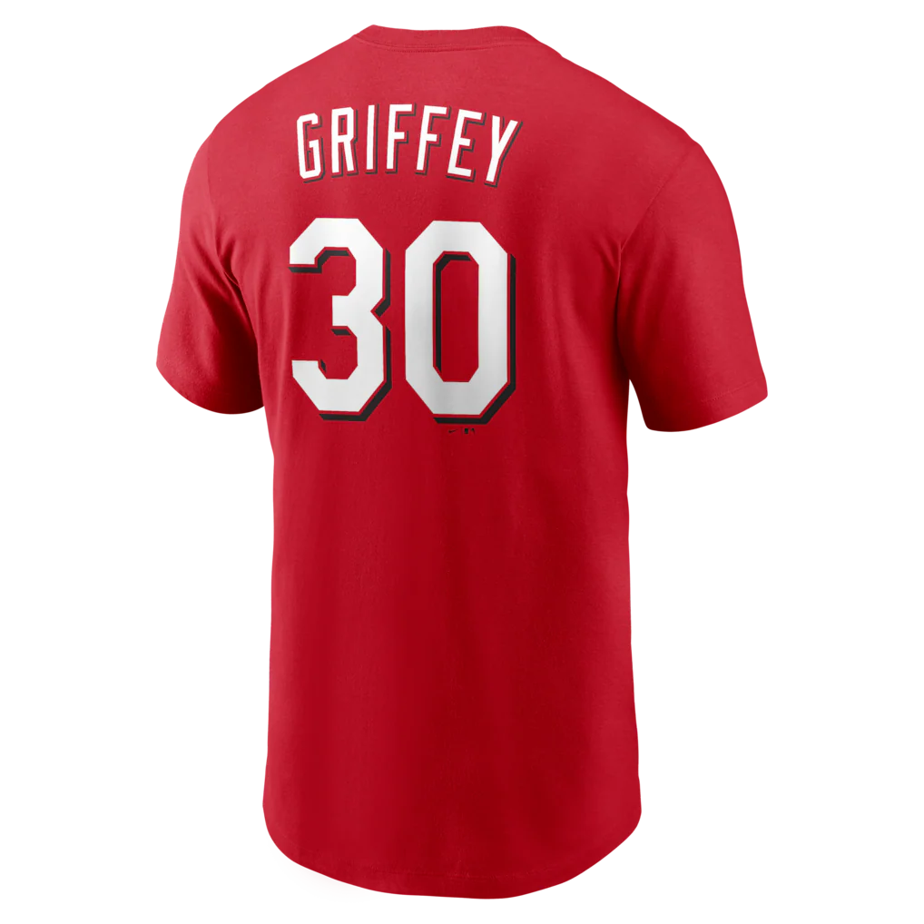 Cincinnati Reds #30 Ken Griffey Jr. Nike Cooperstown Collection T-shirt - Image 3