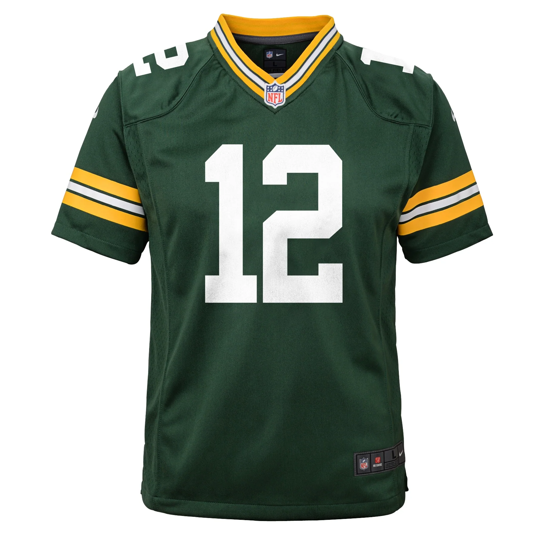 Youth Aaron Rodgers #12 Green Bay Packers - Game Jersey - Image 2