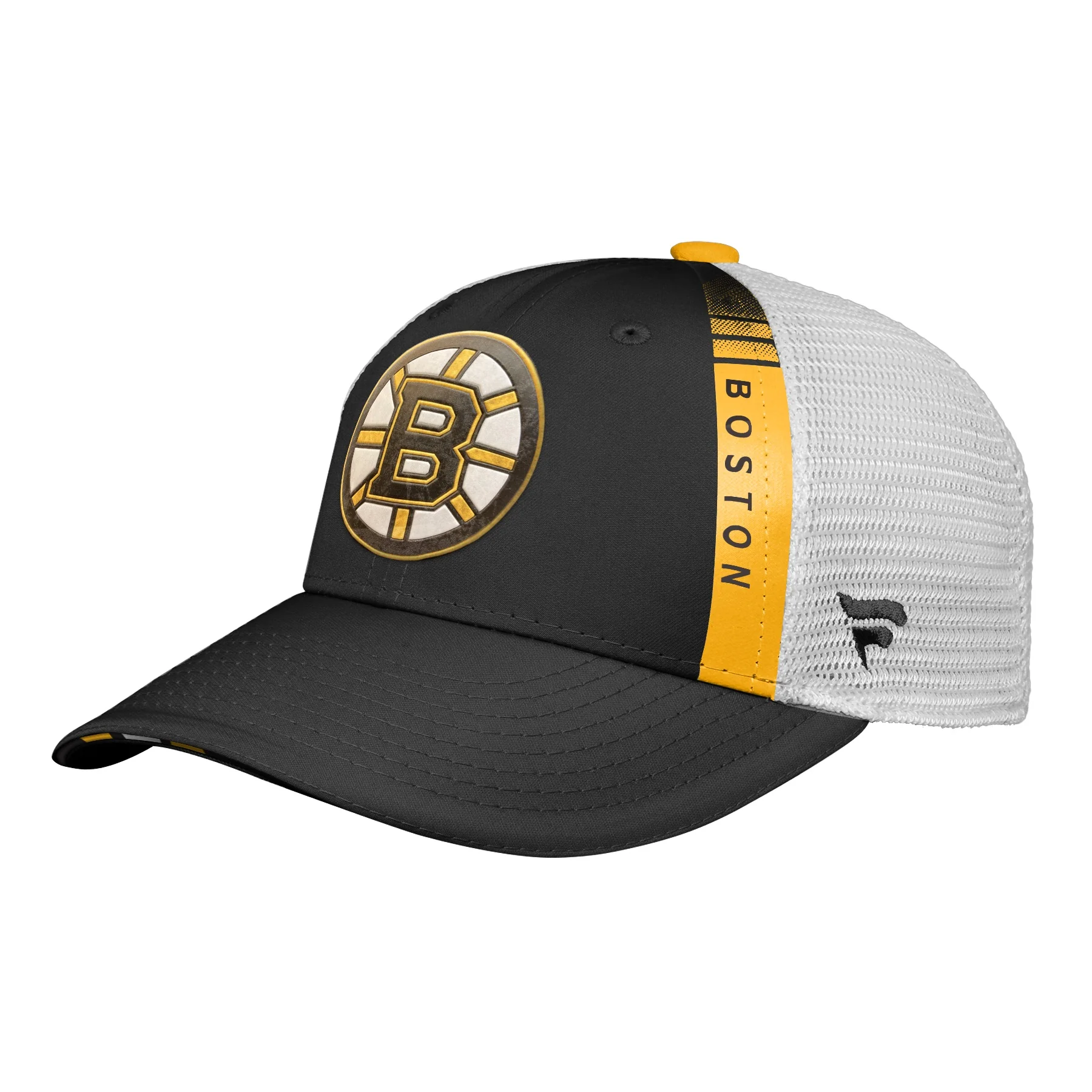 Youth Boston Bruins Fanatics Branded 2022 NHL Draft Authentic Pro On Stage Trucker Adjustable Hat - Image 3