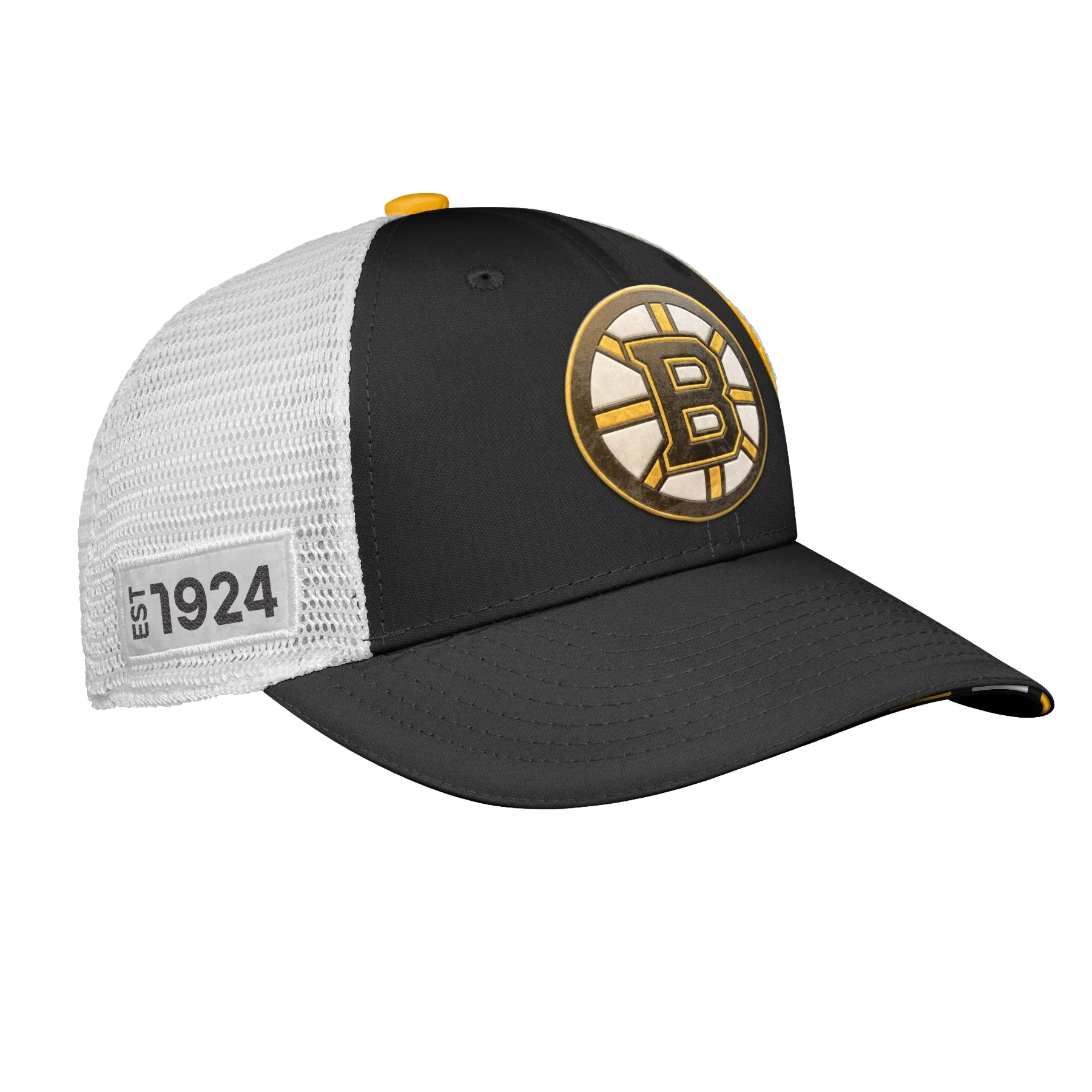 Youth Boston Bruins Fanatics Branded 2022 NHL Draft Authentic Pro On Stage Trucker Adjustable Hat - Image 4
