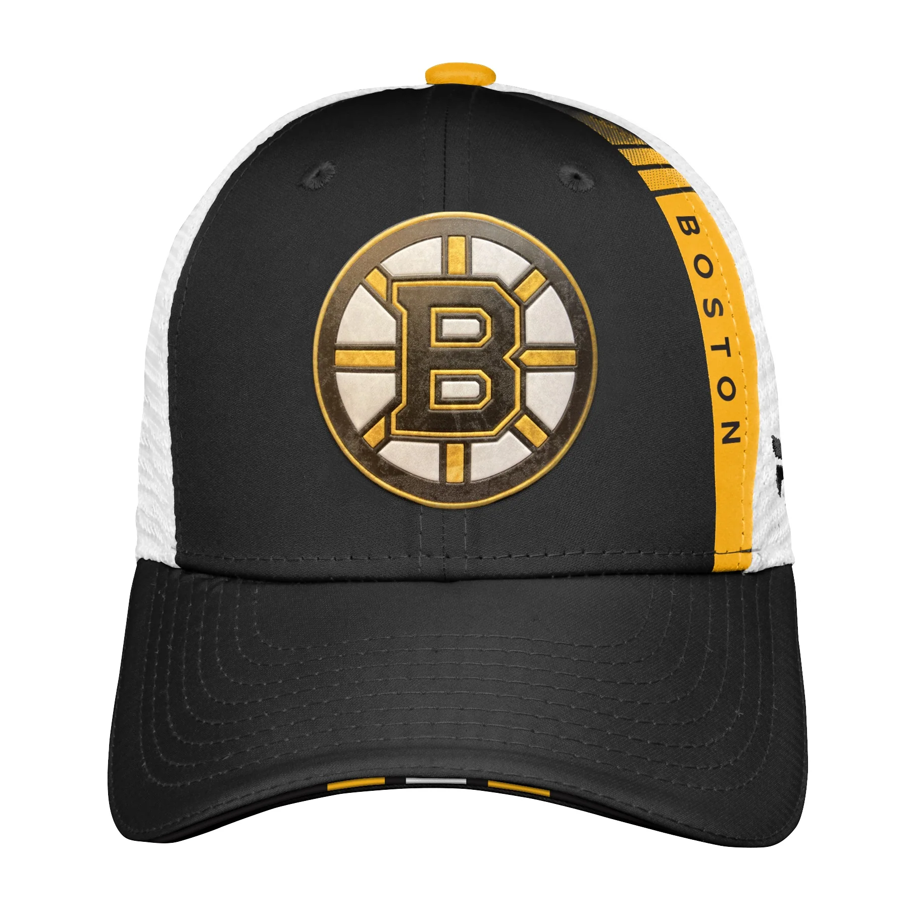 Youth Boston Bruins Fanatics Branded 2022 NHL Draft Authentic Pro On Stage Trucker Adjustable Hat - Image 5