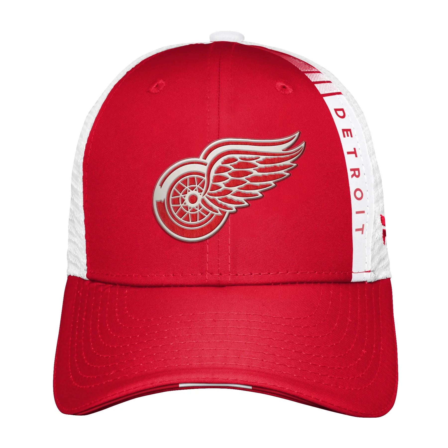 Youth Detroit Red Wings Fanatics Branded 2022 NHL Draft Authentic Pro On Stage Trucker Adjustable Hat - Image 3