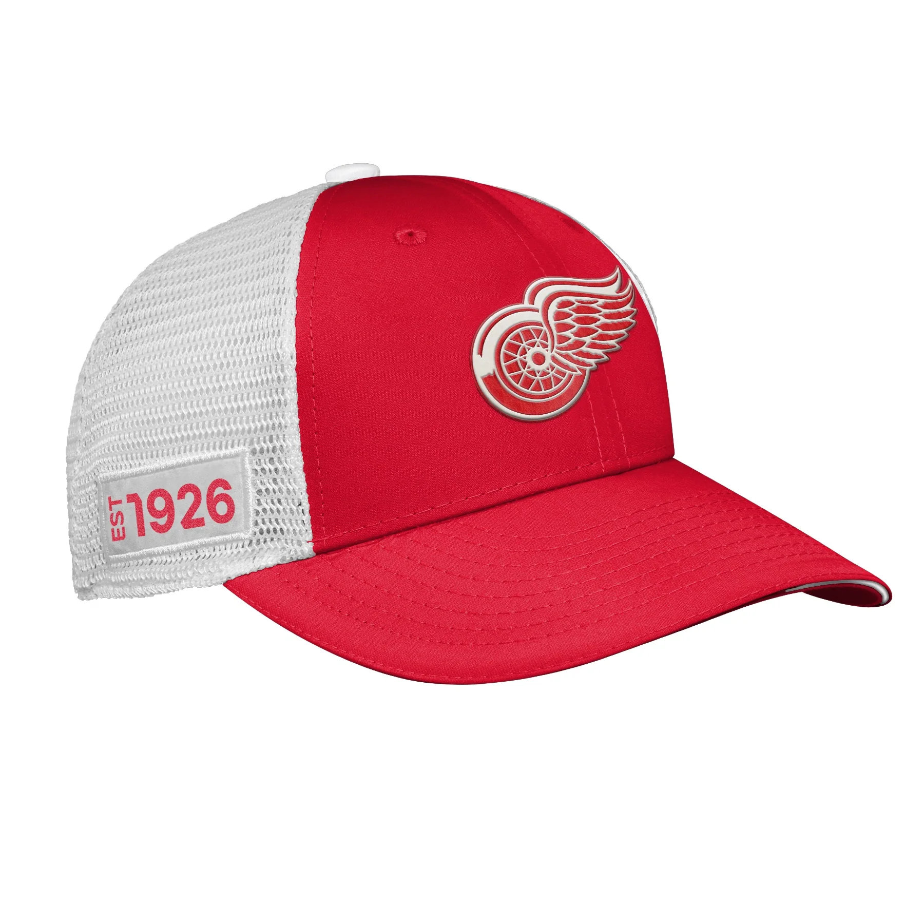 Youth Detroit Red Wings Fanatics Branded 2022 NHL Draft Authentic Pro On Stage Trucker Adjustable Hat - Image 5