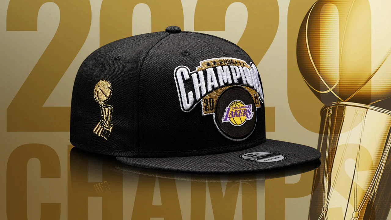Youth Los Angeles Lakers 2020 NBA Finals Champions New Era Black - Locker Room 9FIFTY Snapback Adjustable Hat - Image 3