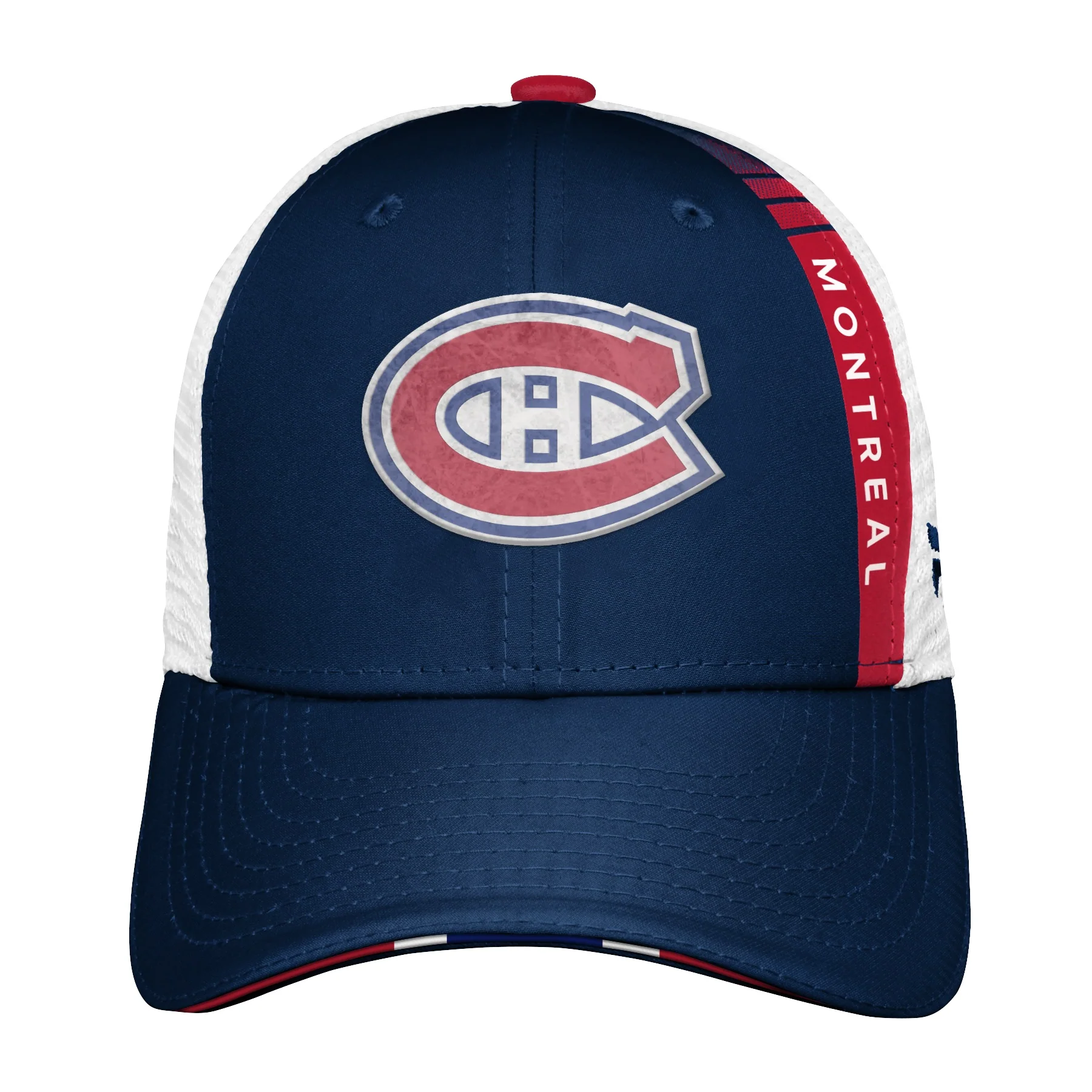 Youth Montreal Canadiens Fanatics Branded 2022 NHL Draft Authentic Pro On Stage Trucker Adjustable Hat - Image 4