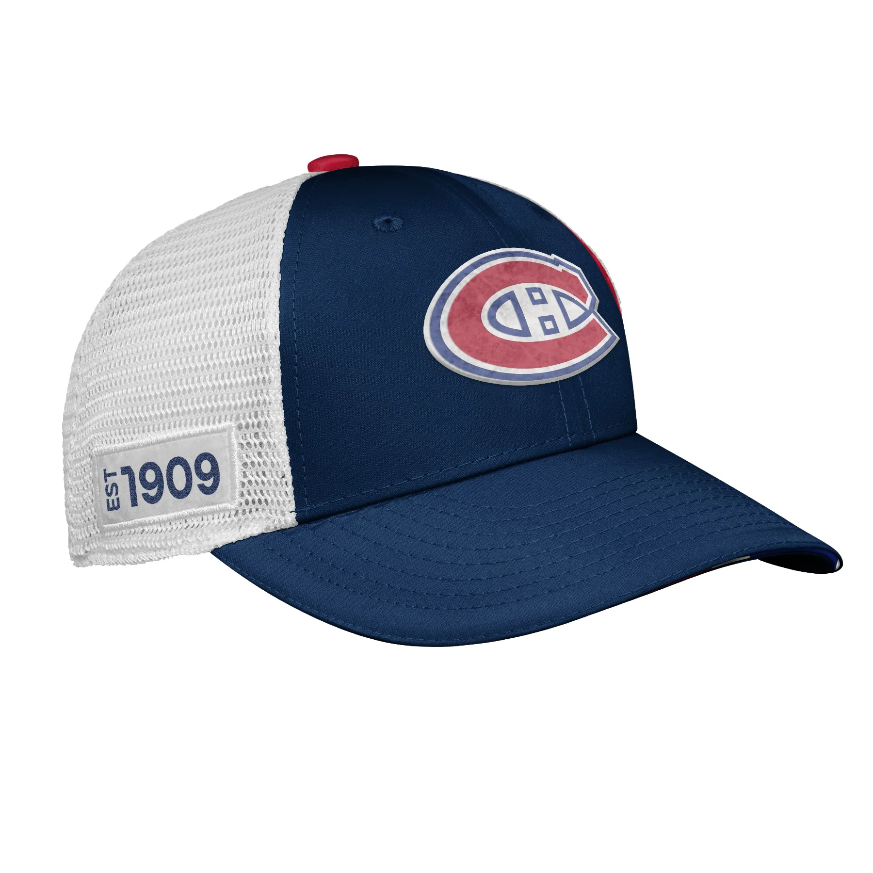 Youth Montreal Canadiens Fanatics Branded 2022 NHL Draft Authentic Pro On Stage Trucker Adjustable Hat - Image 5