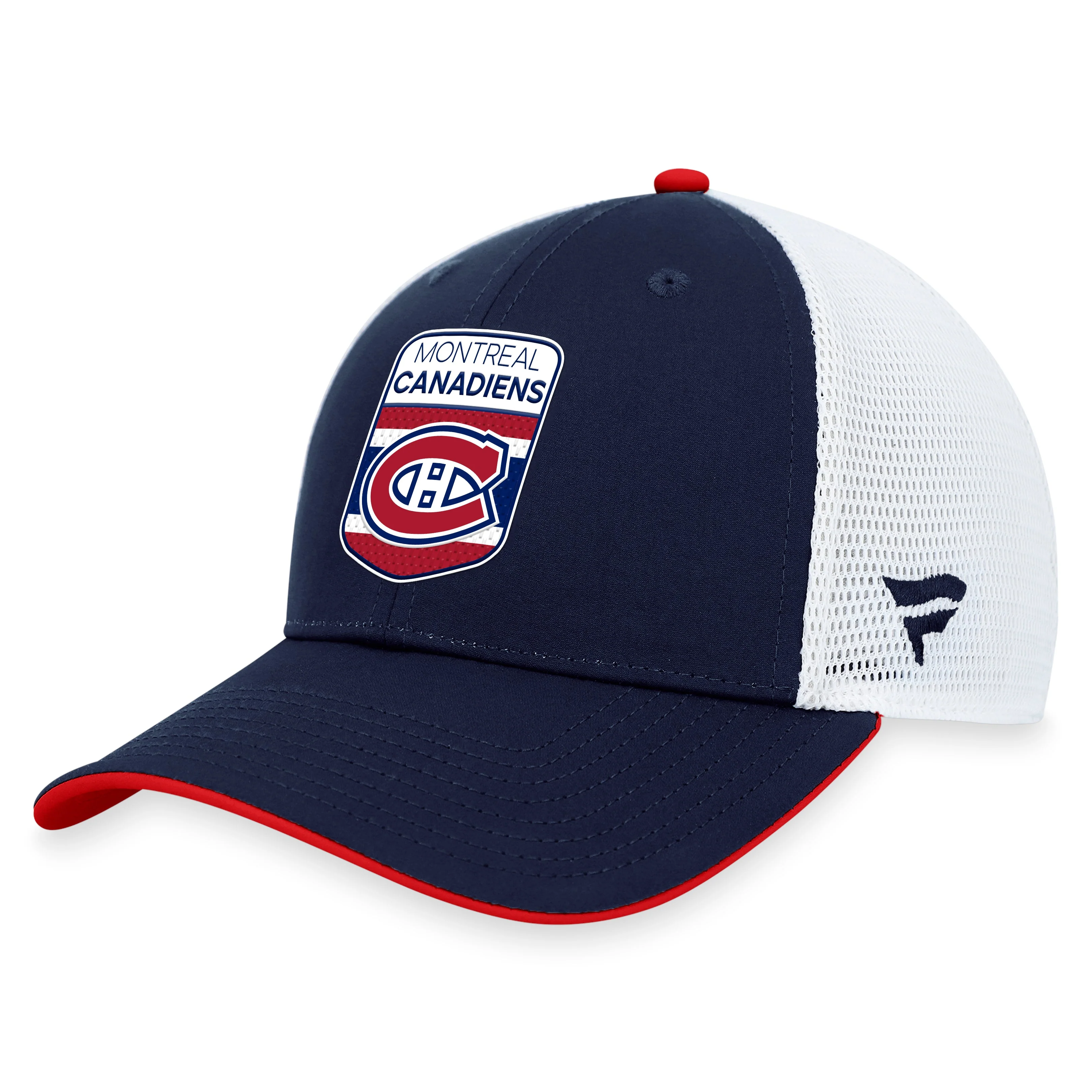 Youth Montreal Canadiens Fanatics Branded Blue 2023 NHL Draft On Stage Trucker Adjustable Hat