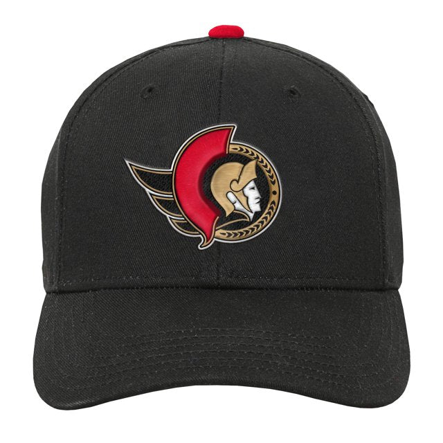 Youth Ottawa Senators Precurved Adjustable Hat - Black - Image 2