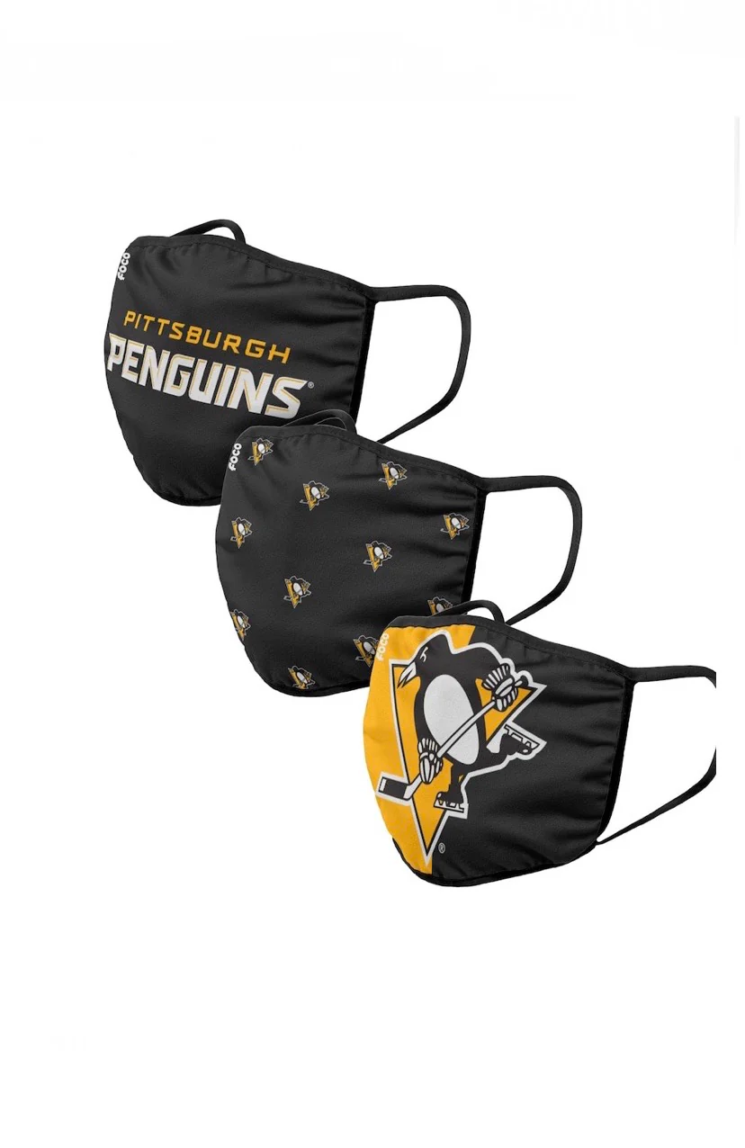 Youth Pittsburgh Penguins FOCO NHL Face Mask Covers 3 Pack