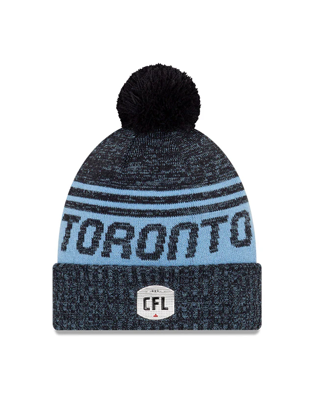 Youth Toronto Argonauts New Era Sideline Cuffed Knit Hat with Pom - Navy - Image 2