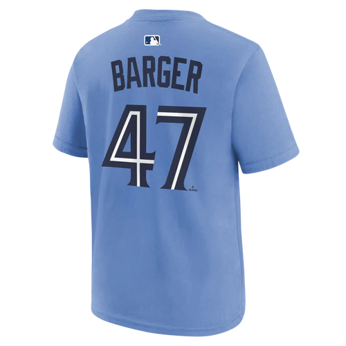 Youth Toronto Blue Jays Addison Barger #47 T-Shirt  - Cobalt Blue - Image 3