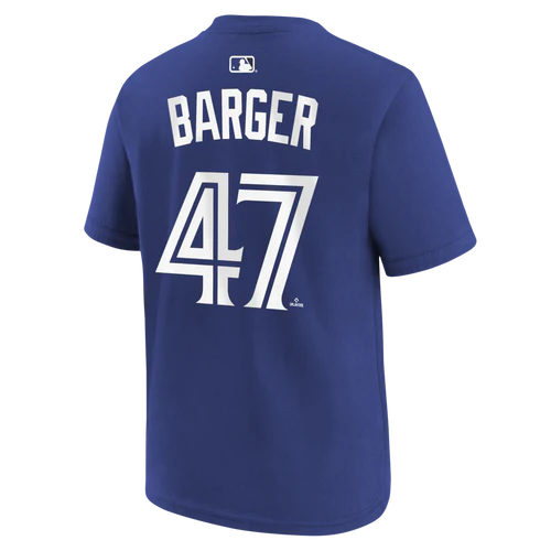 Youth Toronto Blue Jays Addison Barger #47 T-Shirt - Rush Blue - Image 2