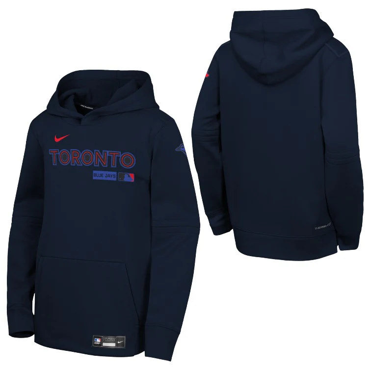 Youth Toronto Blue Jays Authentic Collection City Connect Thermal Hoodie - Black