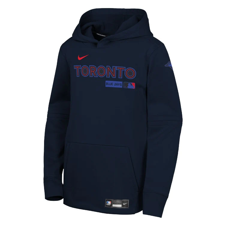 Youth Toronto Blue Jays Authentic Collection City Connect Thermal Hoodie - Black - Image 2