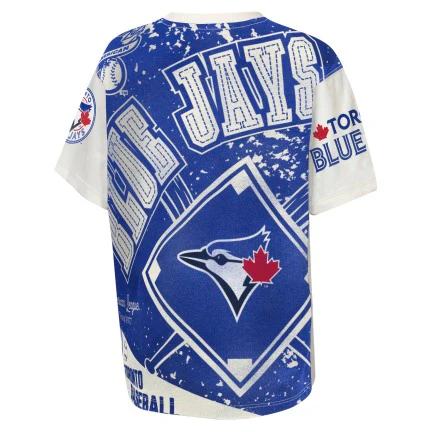 Youth Toronto Blue Jays Bold Print T-shirt - Cream - Image 2