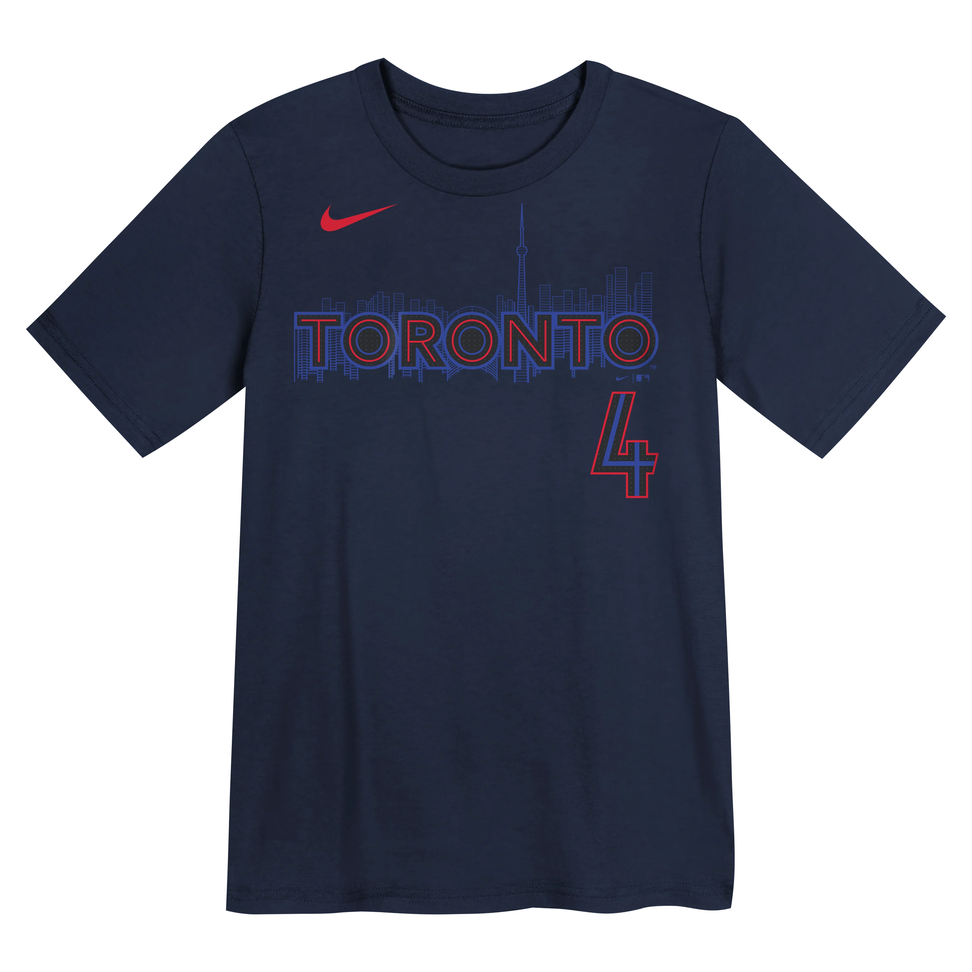 Youth Toronto Blue Jays City Connect George Springer #4 Name & Number T-Shirt - Image 3