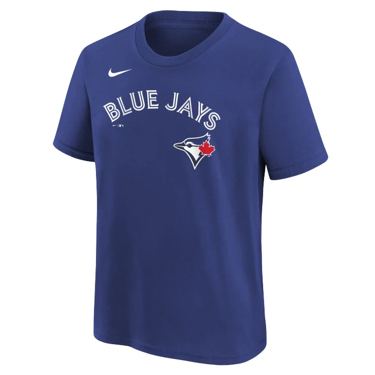 Youth Toronto Blue Jays Ernie Clement #22 Nike Royal Name & Number T-Shirt - Image 3