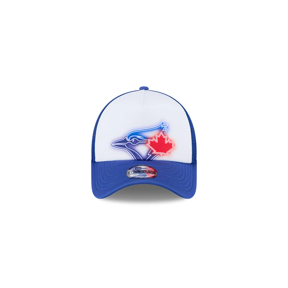 Youth Toronto Blue Jays New Era Painted A-Frame 9FORTY Trucker Adjustable Hat - Image 6