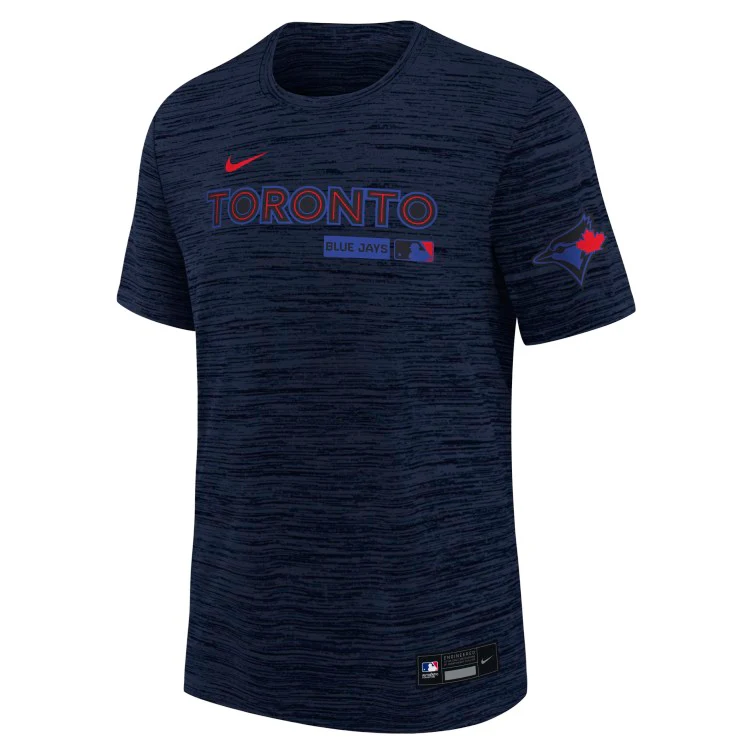 Youth Toronto Blue Jays Nike City Connect Authentic Collection Velocity Dri-Fit T-Shirt - Navy - Image 3
