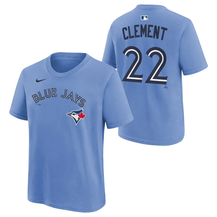 Youth Toronto Blue Jays Ernie Clement #22 T-Shirt  - Cobalt Blue