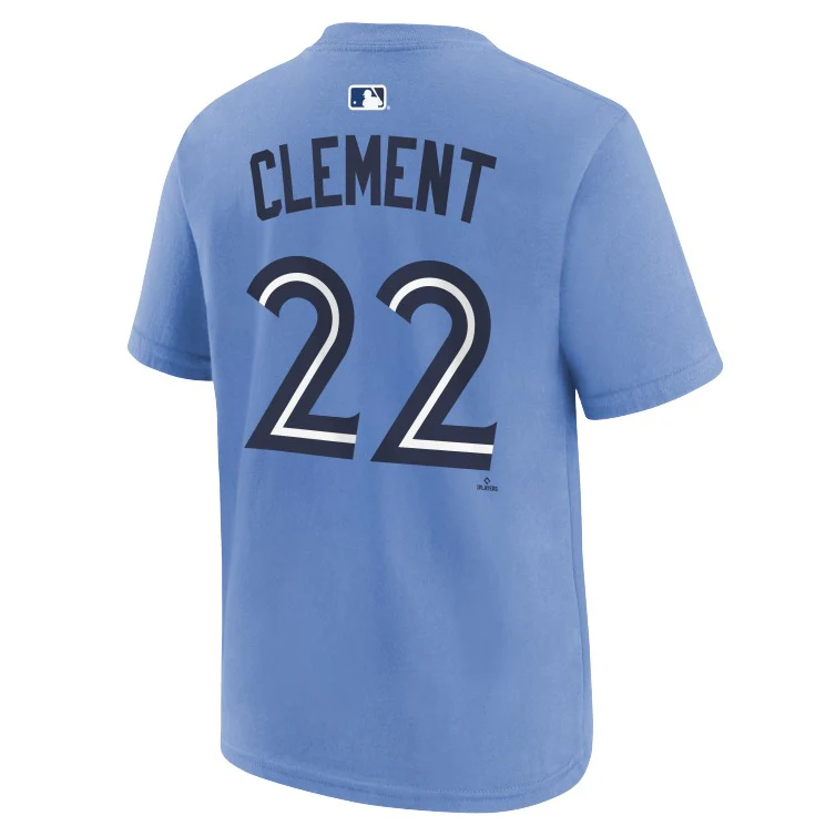 Youth Toronto Blue Jays Ernie Clement #22 T-Shirt  - Cobalt Blue - Image 3