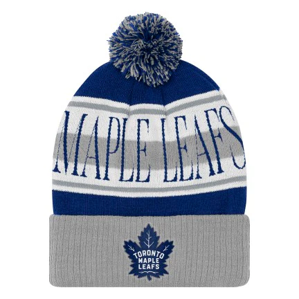 Youth Toronto Maple Leafs Michell & Ness Hard Wood Classic Pom Toque - Blue - Image 3