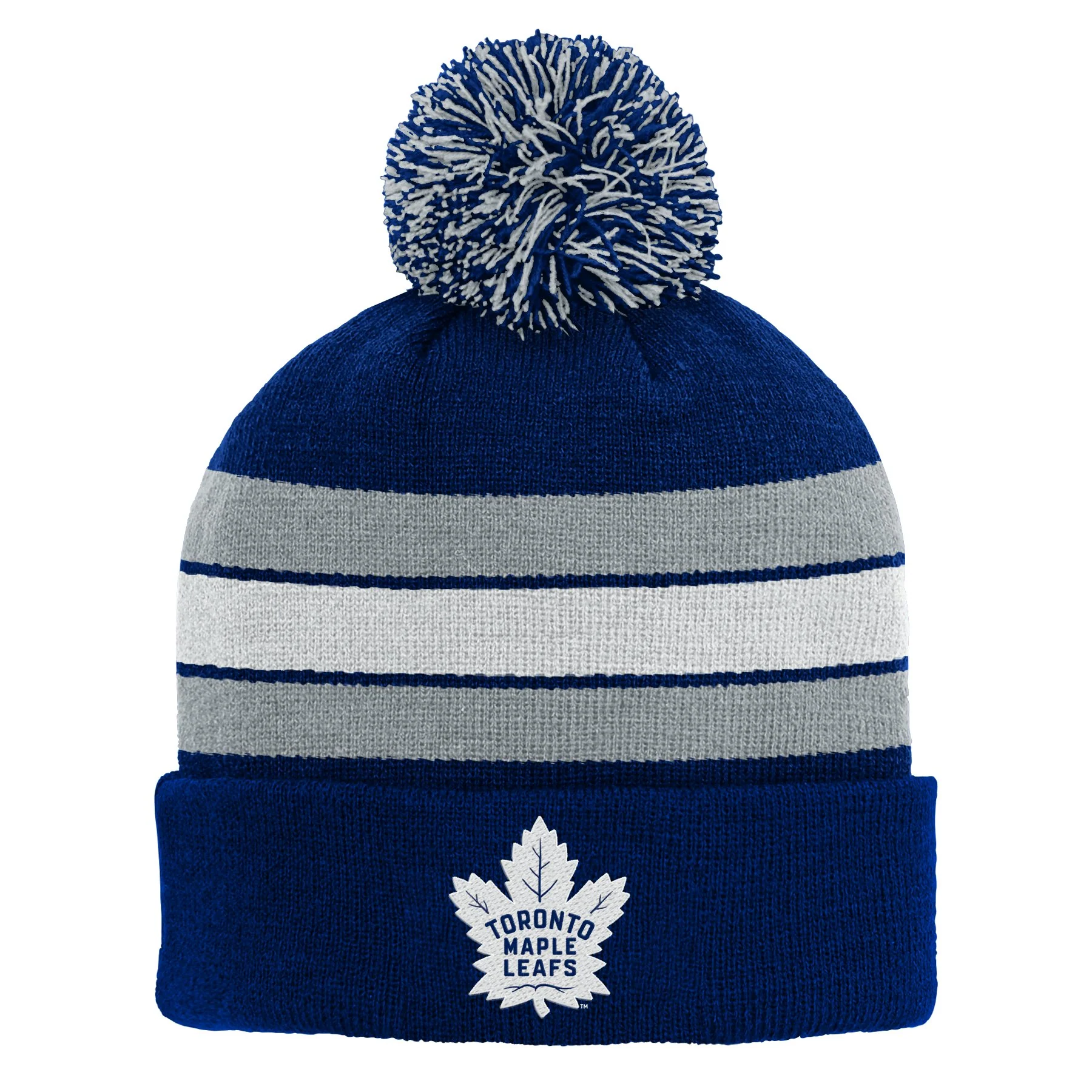 Youth Toronto Maple Leafs Mitchell and Ness HWC Stripe Beanie Toque - Image 2