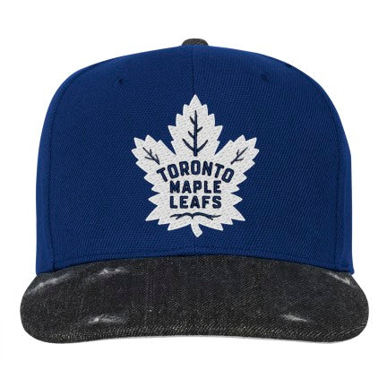 Youth Toronto Maple Leafs Mitchell & Ness PatchWork Hard Wood Classic Snapback Hat - Image 3