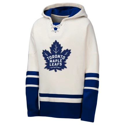 Youth Toronto Maple Leafs NHL Lace-Up Fleece Pullover Hoodie - Image 2