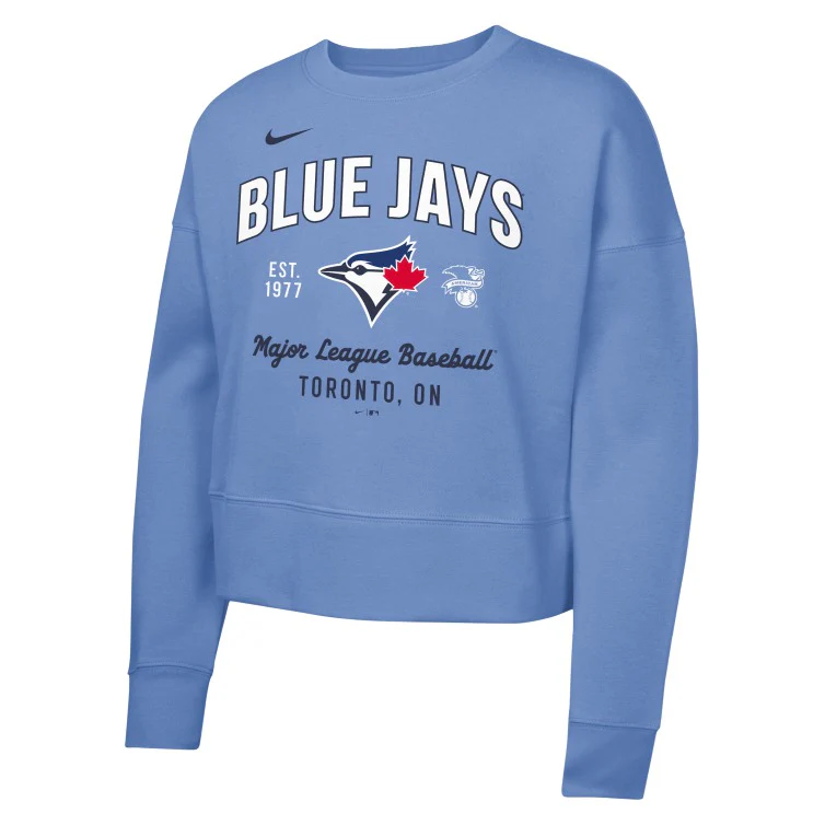 Youth Girls Toronto Blue Jays Nike Valor-Blue Crew Sweater - Image 2