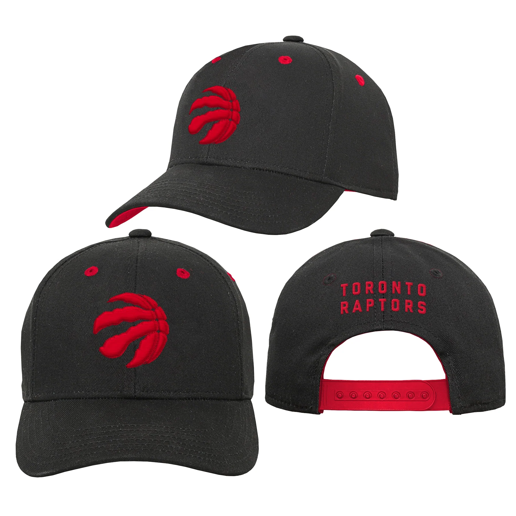 Youth Toronto Raptors Blk/Red Precurve Hat - Image 4