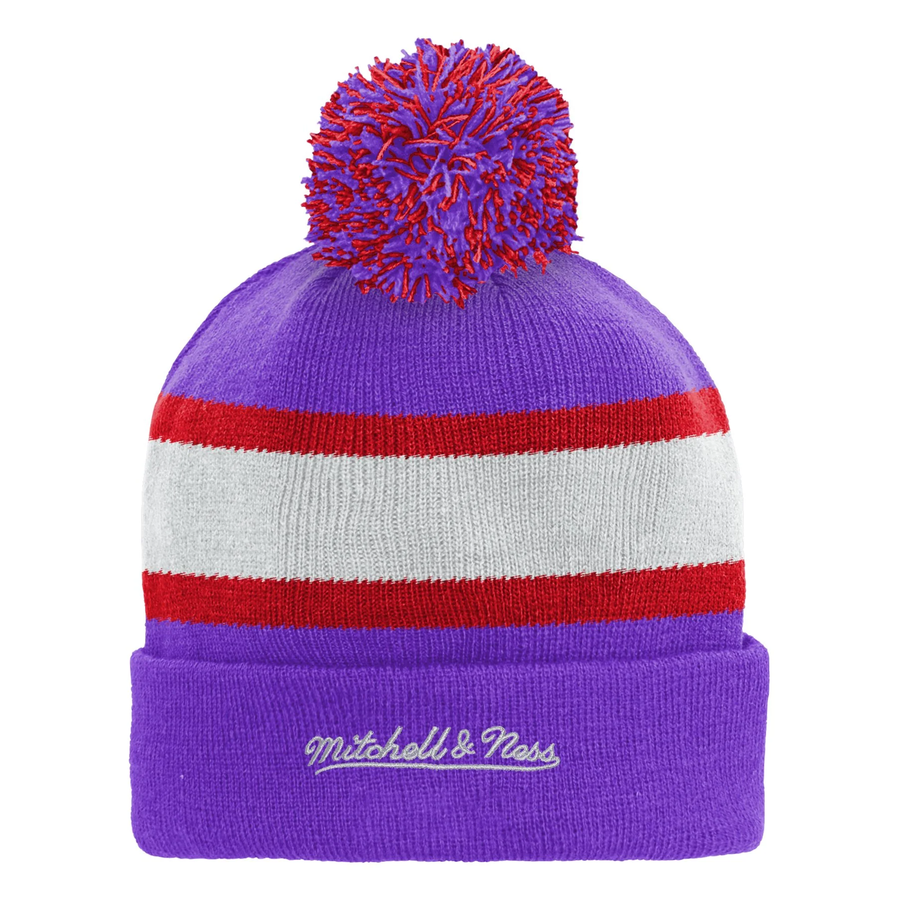 Youth Toronto Raptors Mitchell and Ness HWC Stripe Retro Beanie Toque - Image 3