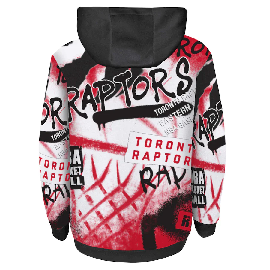 Youth Toronto Raptors Spray Ball Sublimated Pullover Hoodie - Image 3