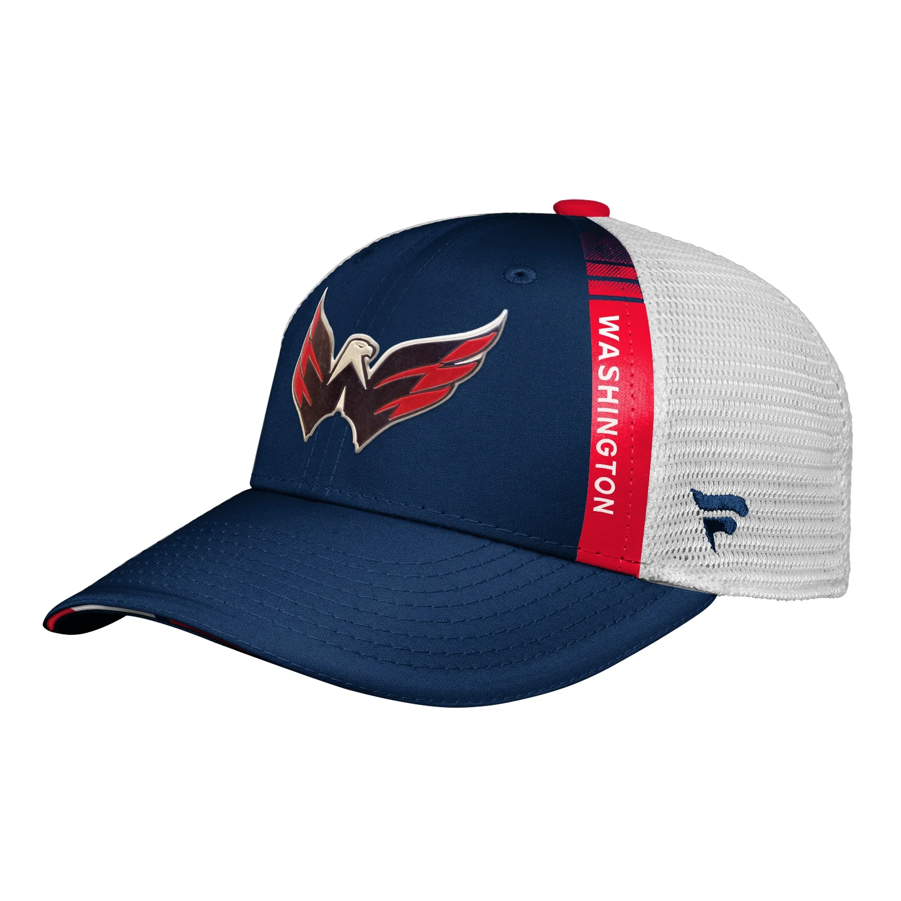 Youth Washington Capitals Fanatics Branded 2022 NHL Draft Authentic Pro On Stage Trucker Adjustable Hat - Image 2