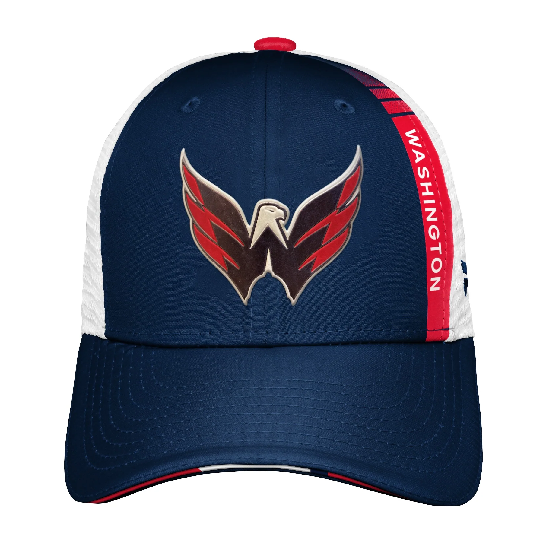 Youth Washington Capitals Fanatics Branded 2022 NHL Draft Authentic Pro On Stage Trucker Adjustable Hat - Image 4