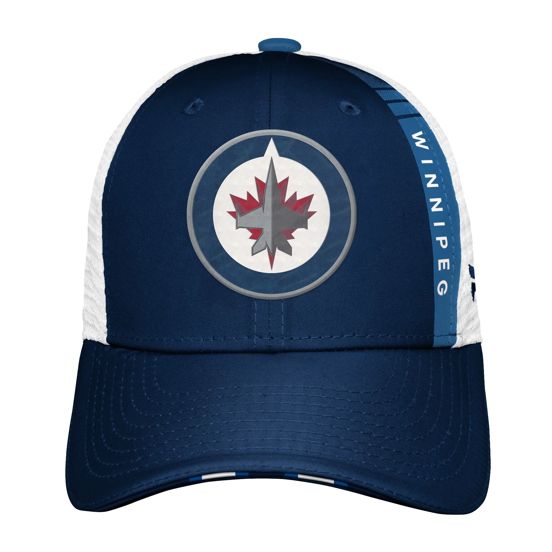 Youth Winnipeg Jets Fanatics Branded 2022 NHL Draft Authentic Pro On Stage Trucker Adjustable Hat - Image 4