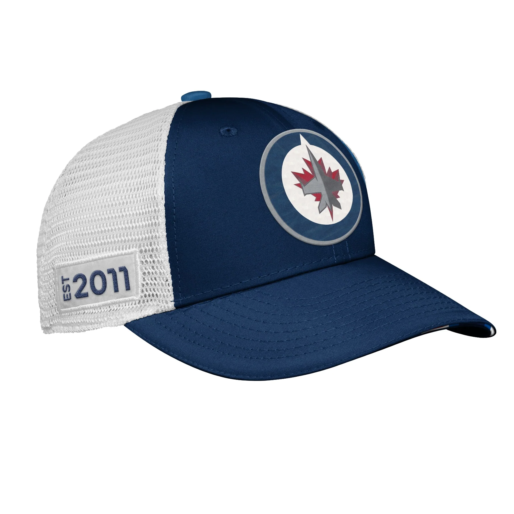 Youth Winnipeg Jets Fanatics Branded 2022 NHL Draft Authentic Pro On Stage Trucker Adjustable Hat - Image 5
